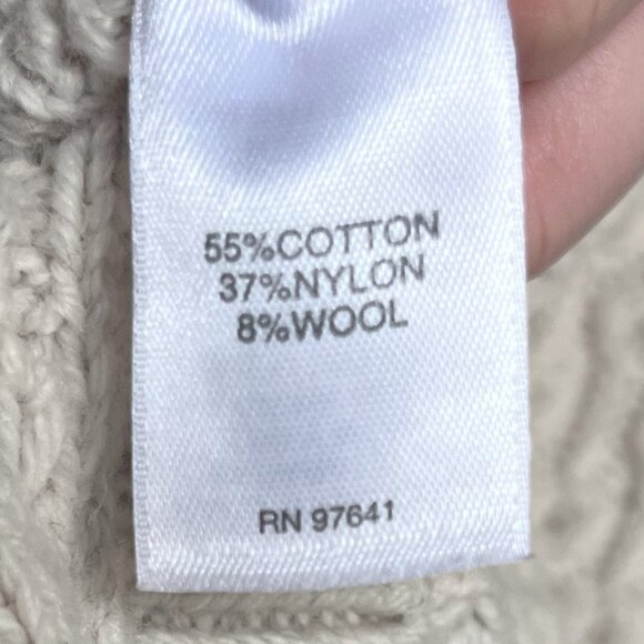 Cozy Oversized Cowl Neck Tunic Sweater Light Tan Heathered Wool Blend Large - Picture 5 of 5